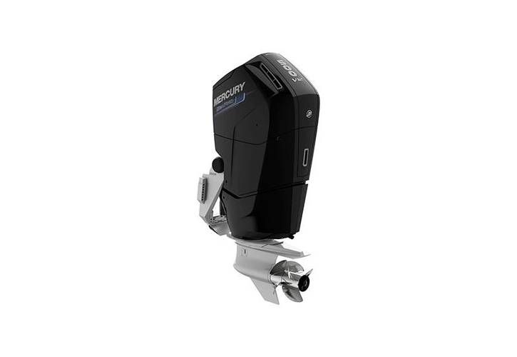 A mercury outboard motor is shown on a white background.