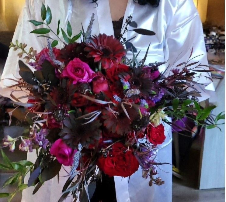 Tulips Floral Design | Westbrook, CT dark and moody bridal bouquet