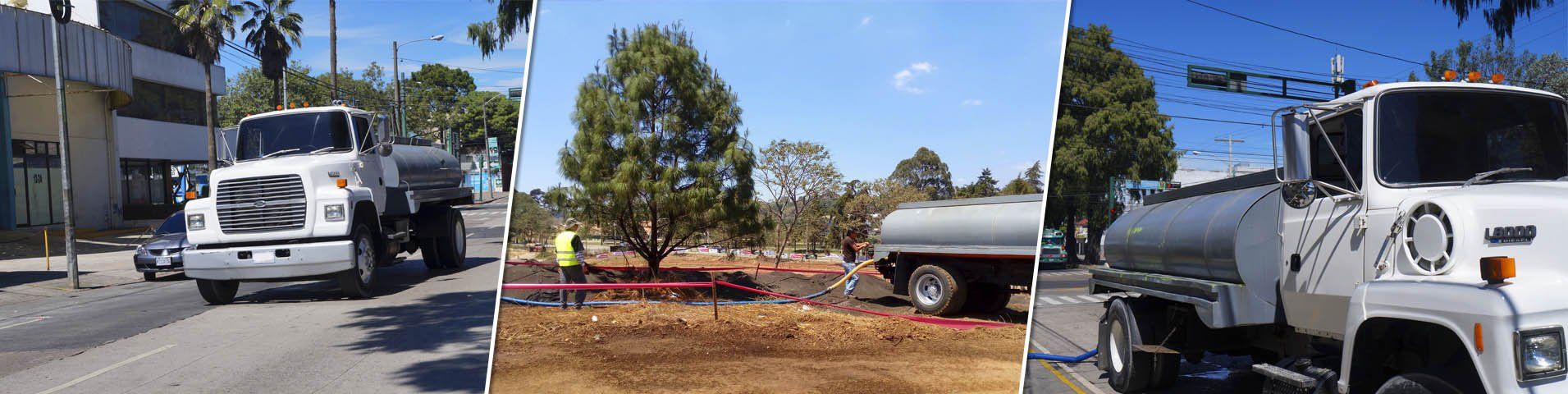 Transportes San Miguel varios carrotanques con agua