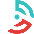 radiant air systems logo with  Turquoise and red stylized logo with a central blue dot, resembling a modern 