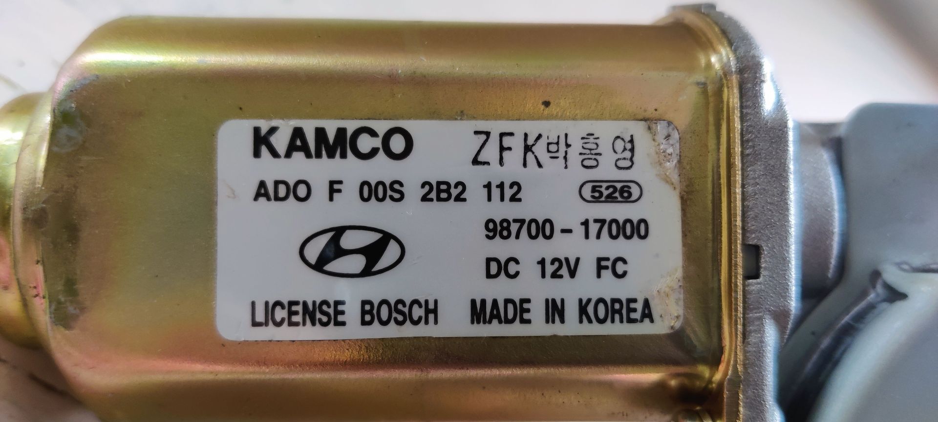 Hyundai Matrix ruitenwissermotor.