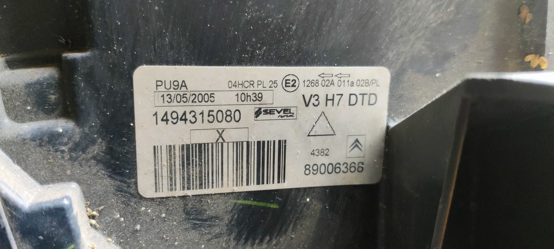 Citroen C8 koplamp rechts.