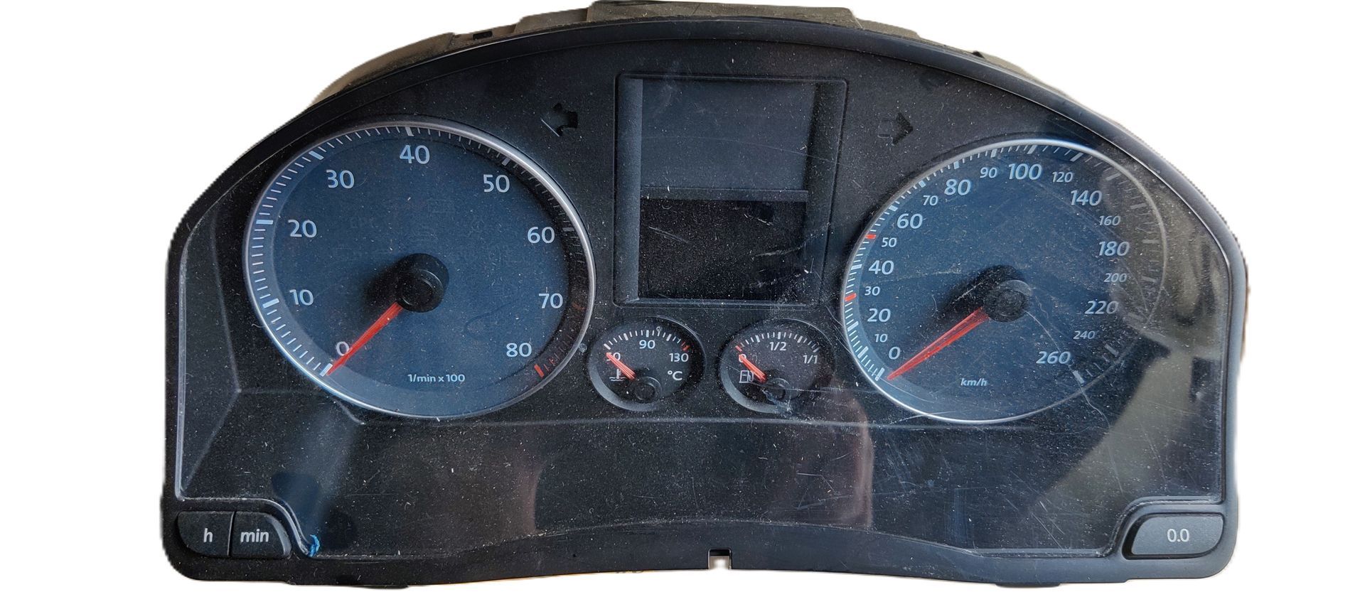 VW Golf 5 plus, dashboard tellerset.