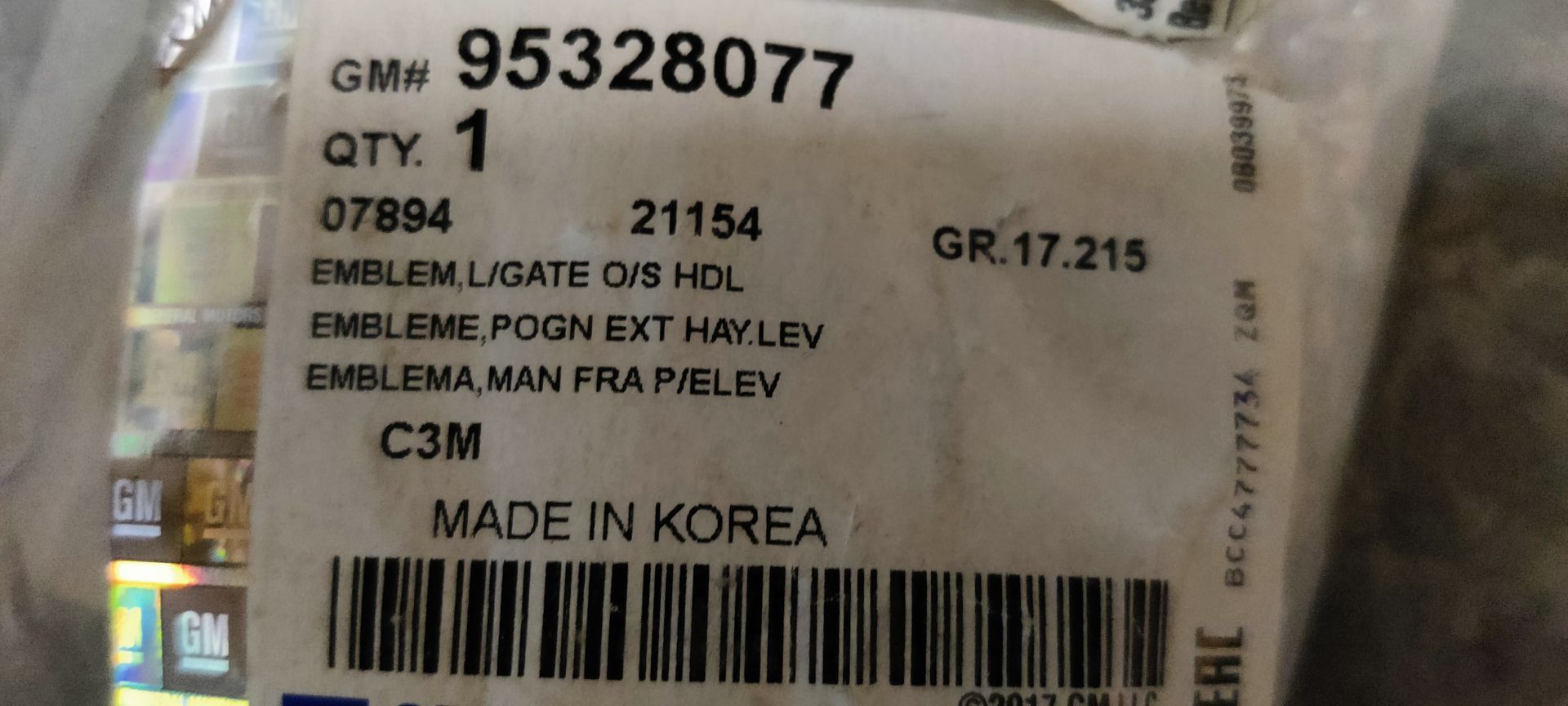 Chevrolet Spark embleem achterklep.