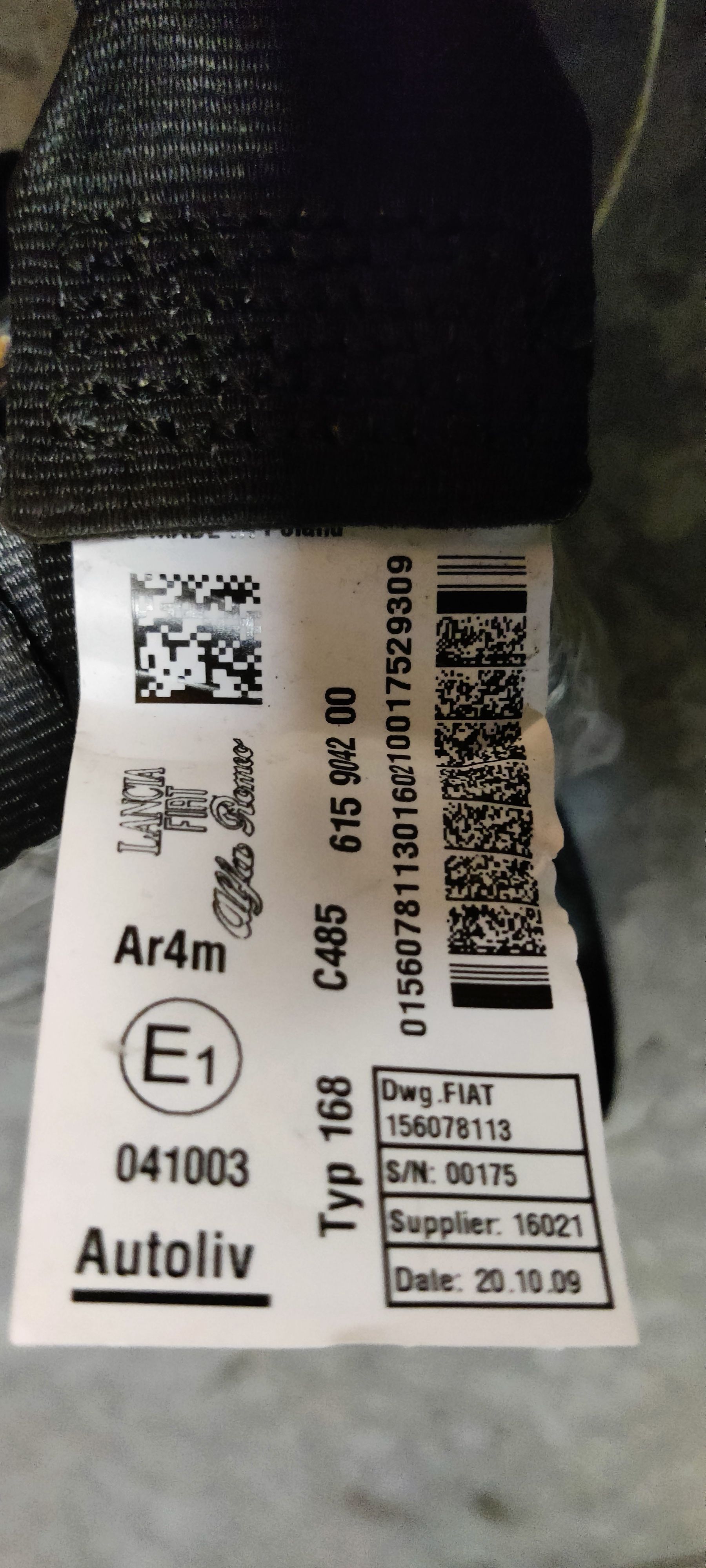 Alfa Romeo MiTo rolgordel rechtsachter, 2010.