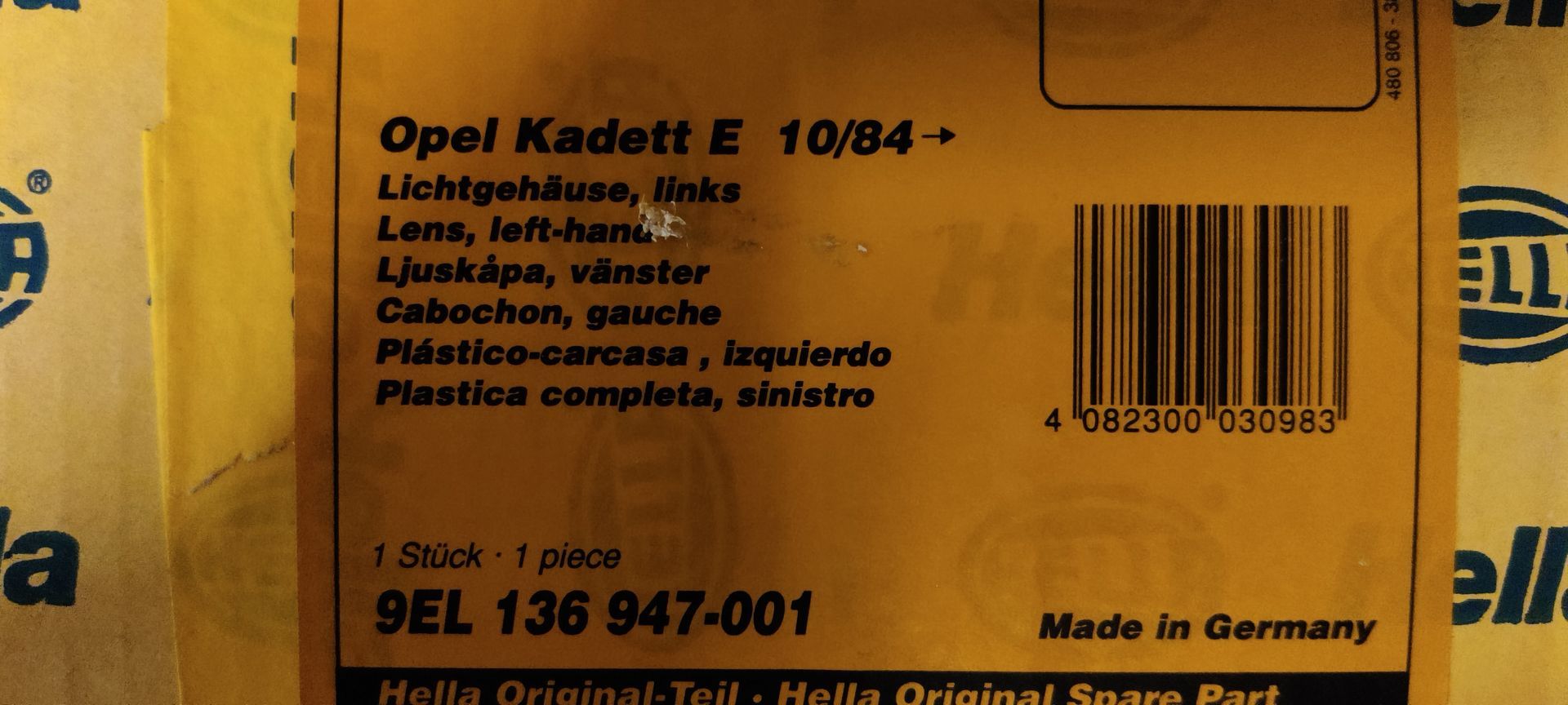 Opel Kadett E GSi achterlicht links nieuw!