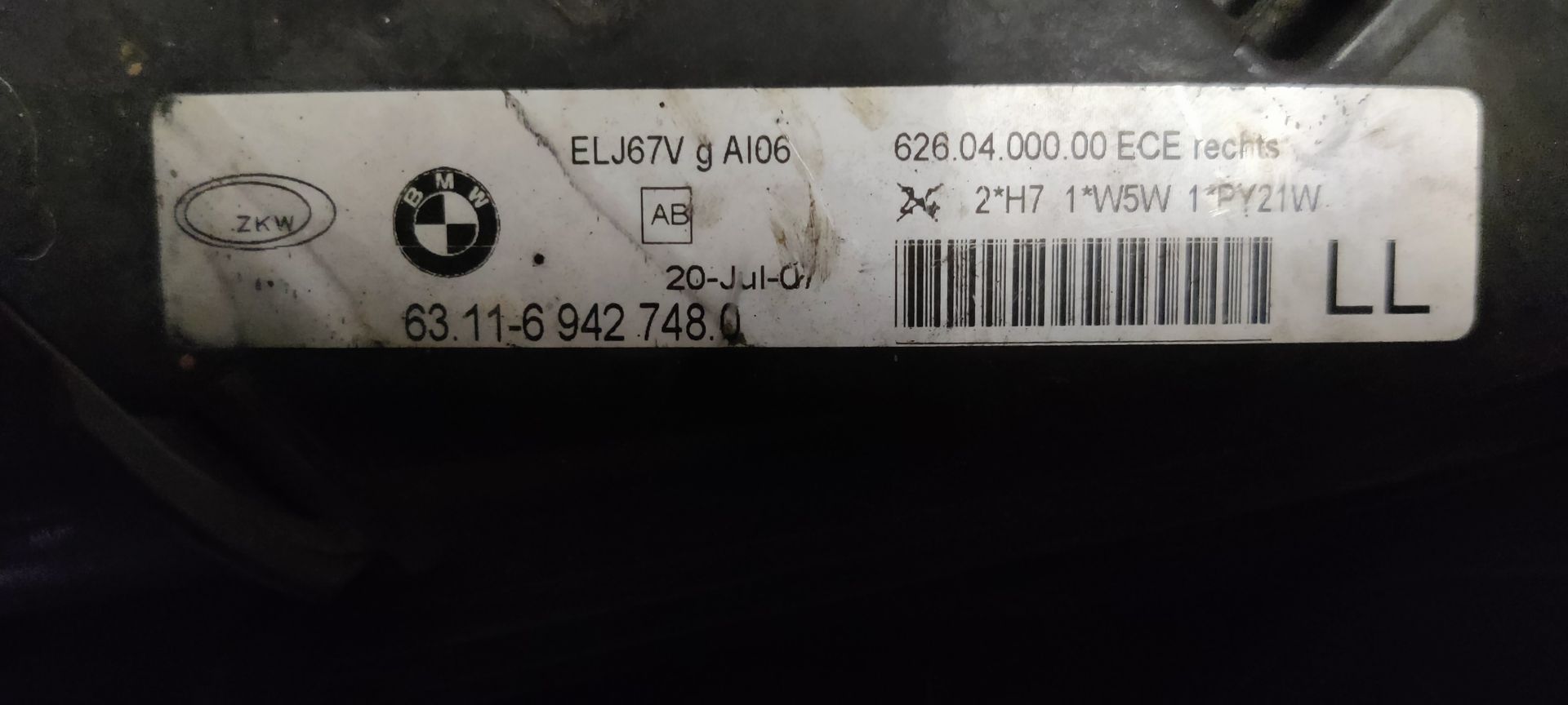 BMW rechter koplamp van een 3 serie (E91), bj 2007.