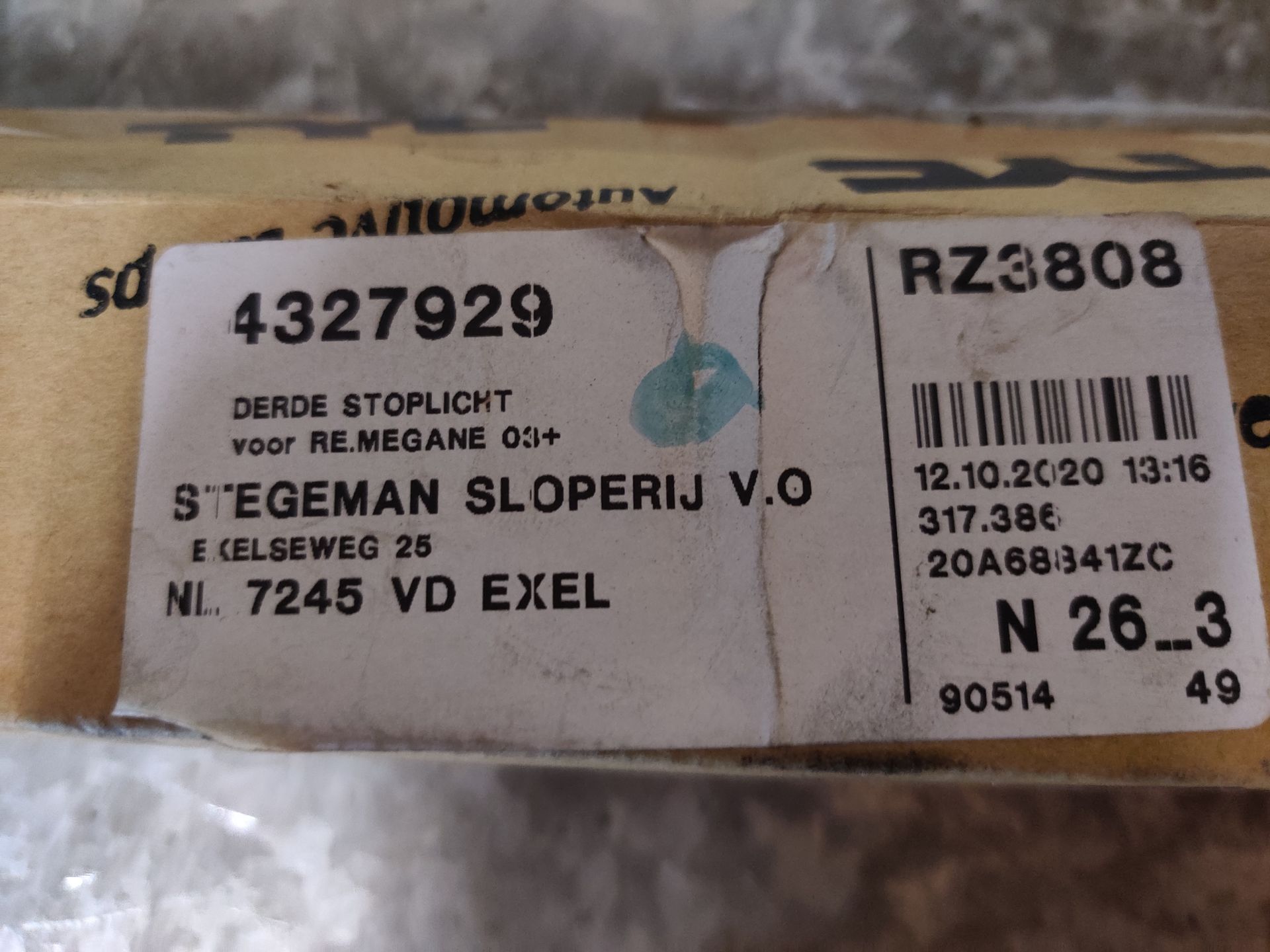 Renault Megane III het derde remlicht vanaf de bouwjaren 2003, nieuw.