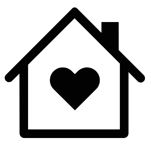 House outline with heart inside.