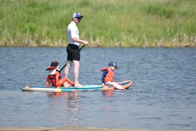 Leisure paddle after hard day of canoe polo