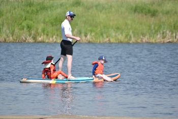 Leisure paddle after hard day of canoe polo