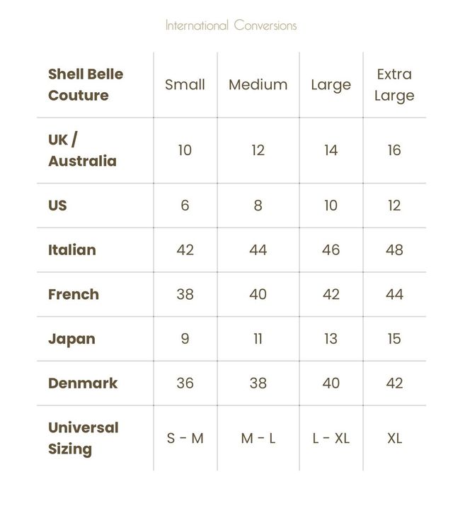 Kriss Soonik Size Guide