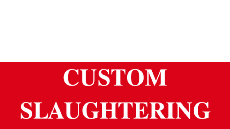 White over red sign: