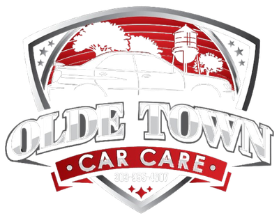 Logo for Olde Town Car Care with car silhouette and red accents.
