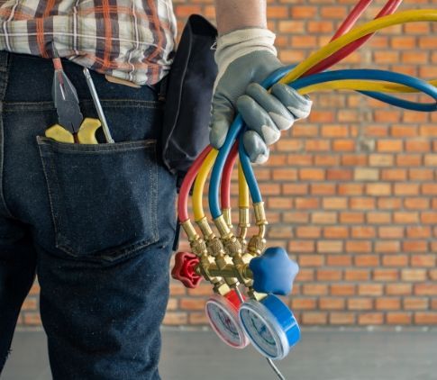 hvac contractor  holding equipment