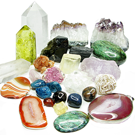 crystals and gems