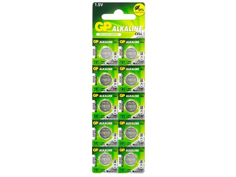 Pila Alcalina Botón GPBatteries 191 A LR55 1,5V - GP191-C10 amgimportadora.com