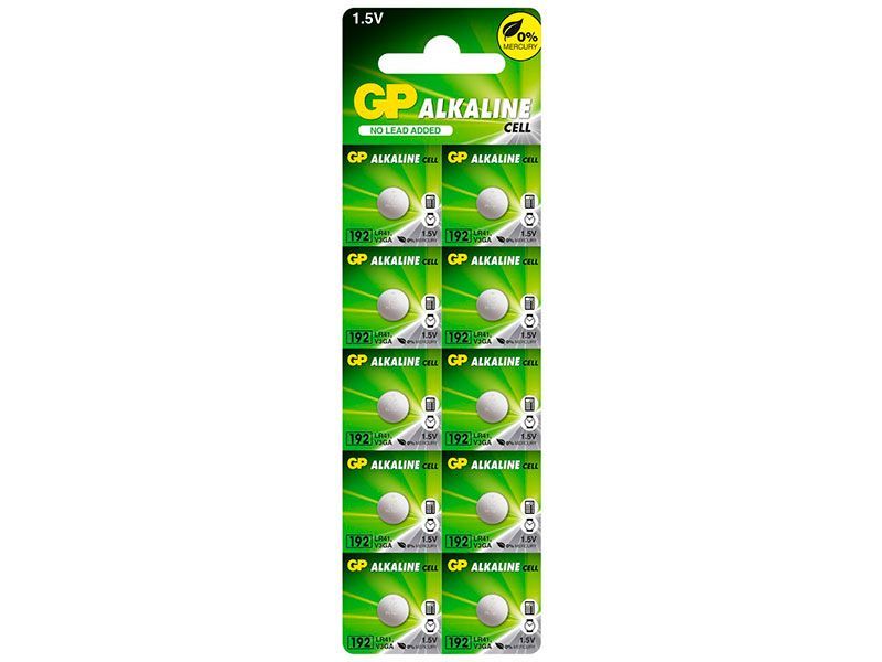 Pila Alcalina Botón GPBatteries 192 A LR41 1,5V - GP191-C10 amgimportadora.com