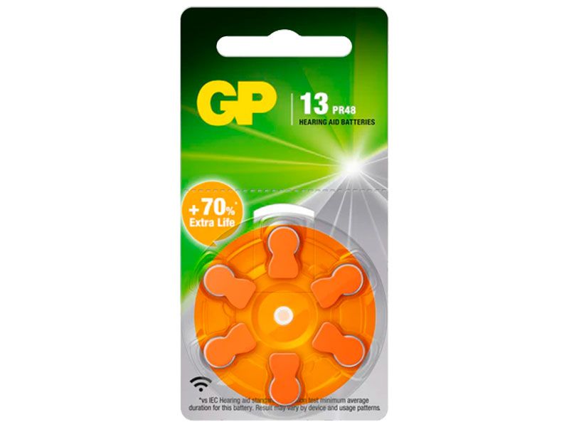 Pila Auditiva GPBatterries ZA13 Zinc Air 1.4V 230 mAh- GPZA13-D6 amgimportadora.com