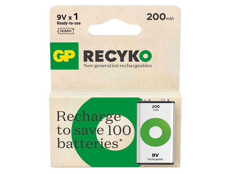 Pila Recyko GPBatteries NiMH 9.V 200mAh - GP20R8H-C1 amgimportadora.com