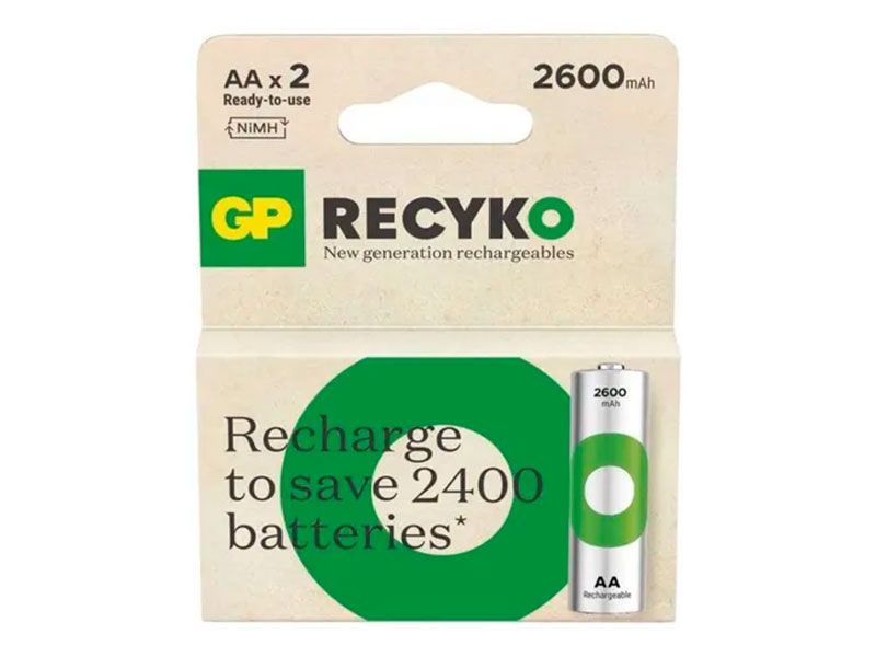 Pila Recyko GPBatteries NiMH AA 1.2V 2600mAh - GP270AAHCE-C2N amgimportadora.com