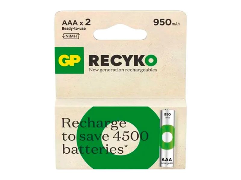 Pila Recyko GPBatteries NiMH AAA 1.2V 950mAh - GP100AAAHCE-C2N amgimportadora.com