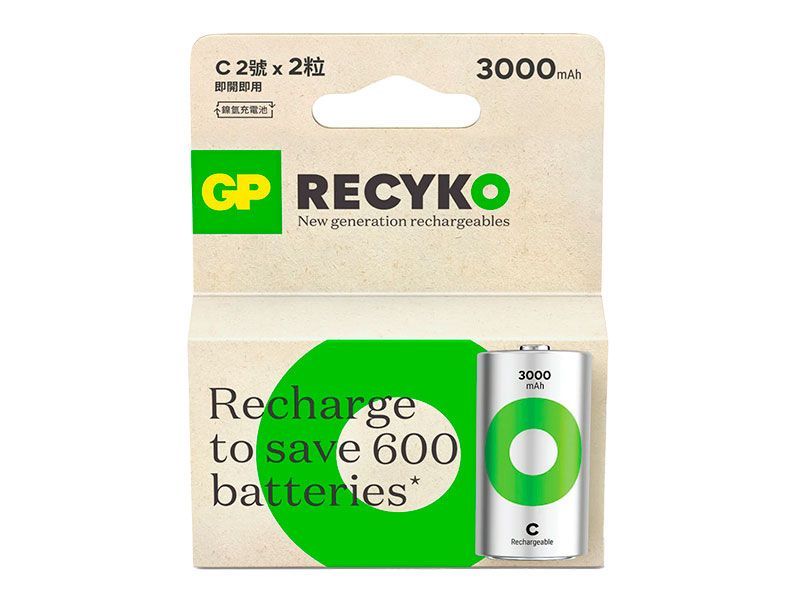 Pila Recyko GPBatteries NiMH C 1.2V 2200 MAH - GP220CH - C2 amgimportadora.com
