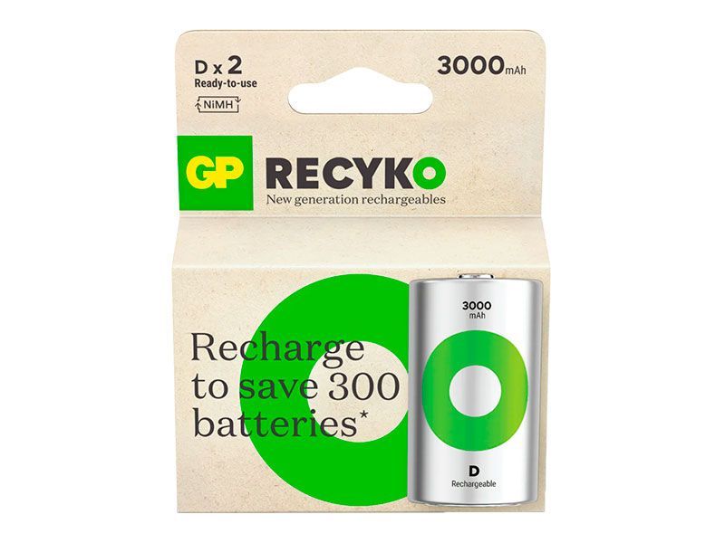 Pila Recyko GPBatteries NiMH D 1.2V 2200 mAh - GP220DH-C2 amgimportadora.com