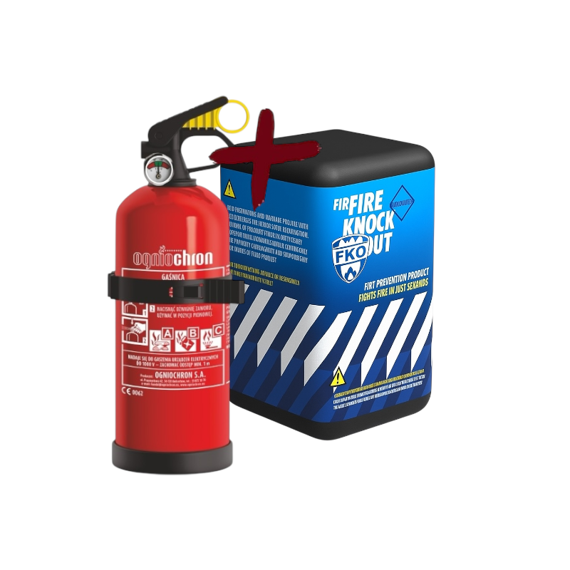 1 liter Fire Knock Out + Nofire 2 kg poederblusser