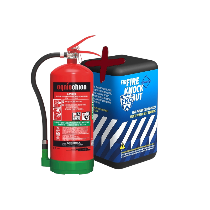 1 liter Fire Knock Out + Nofire 6 liter PFAS vrij schuimblusser