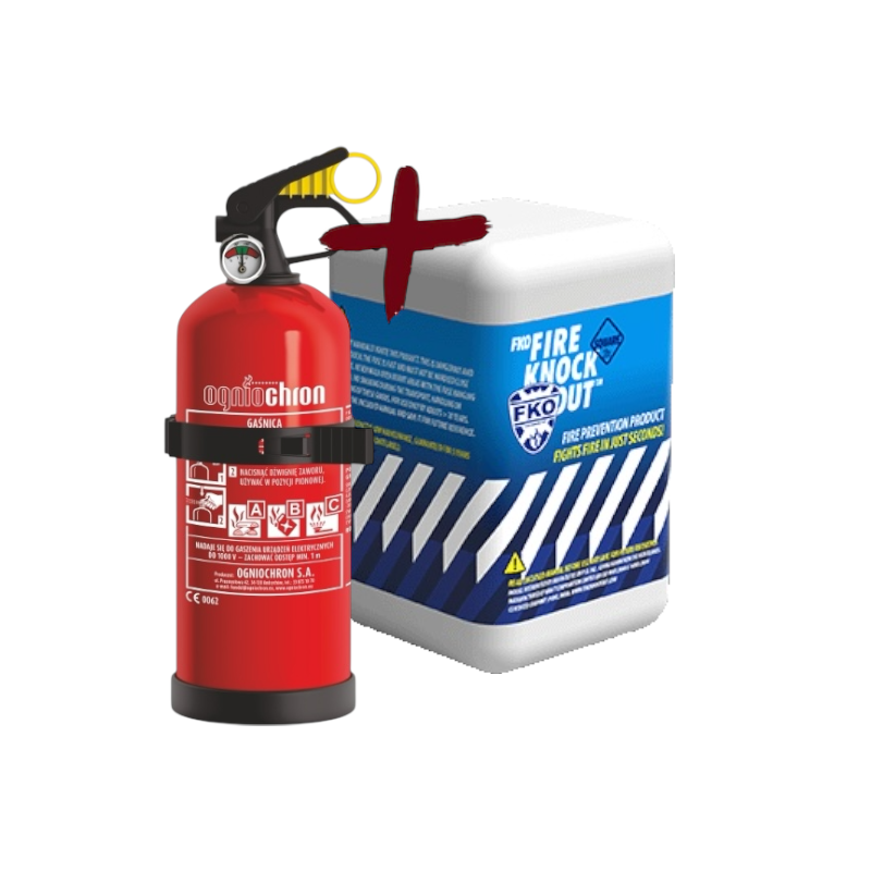 2 liter Fire Knock Out + Nofire 2 kg poederblusser