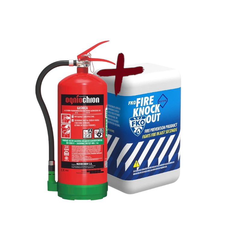 2 liter Fire Knock Out + Nofire 6 liter PFAS vrij schuimblusser