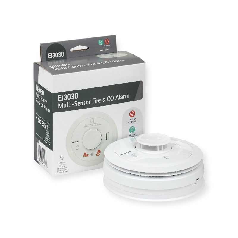 Rookmelder Ei 3030 CO + hittemelder multisensor + Nofire blusdeken 100x100 cm