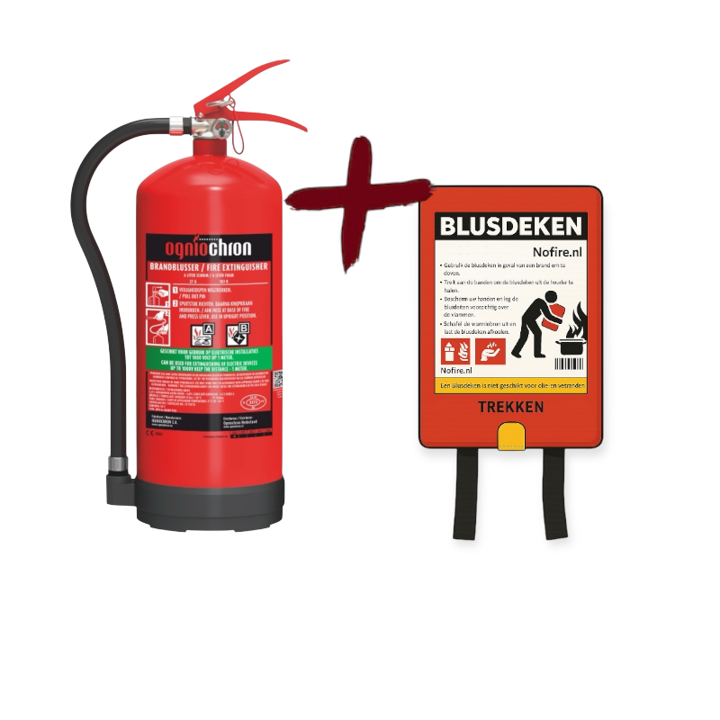Nofire 6L schuimblusser PFAS vrij met gratis blusdeken inbegrepen