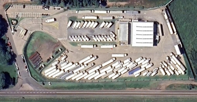 Foto aérea centro logístico - cadeia fria