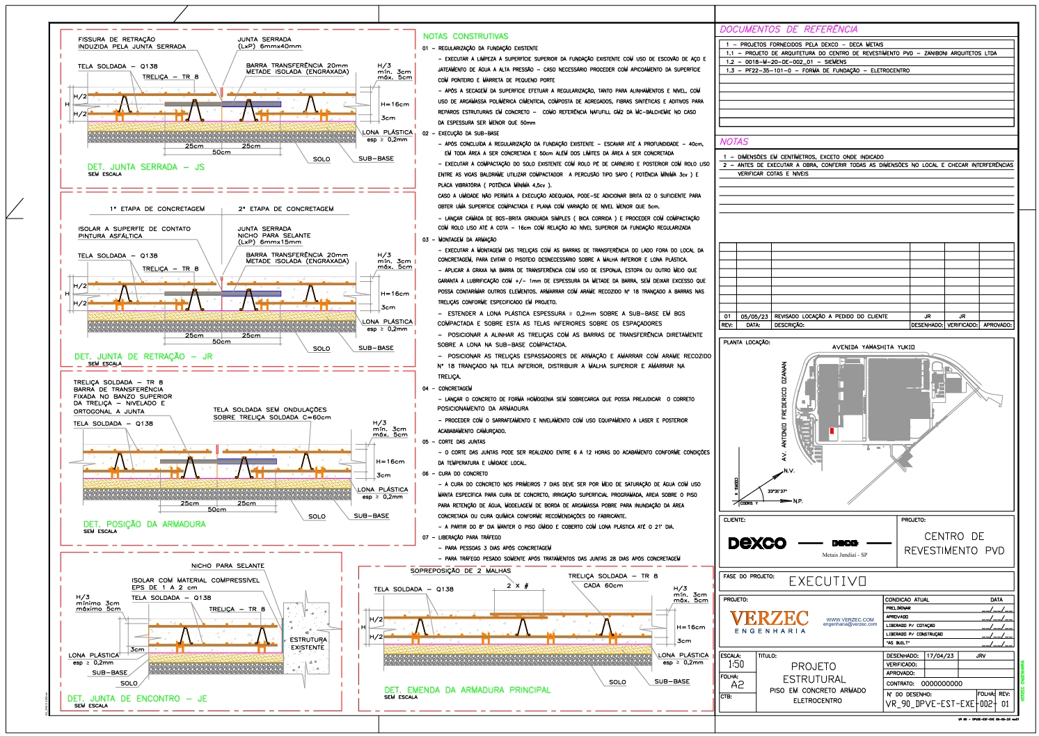 Exemplo de detalhamento projeto de estrutura em concreto armado