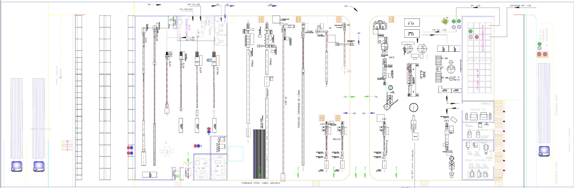Projeto arquitetura, layout e fluxograma de produção, Plásticos de precisão para Life Sciense