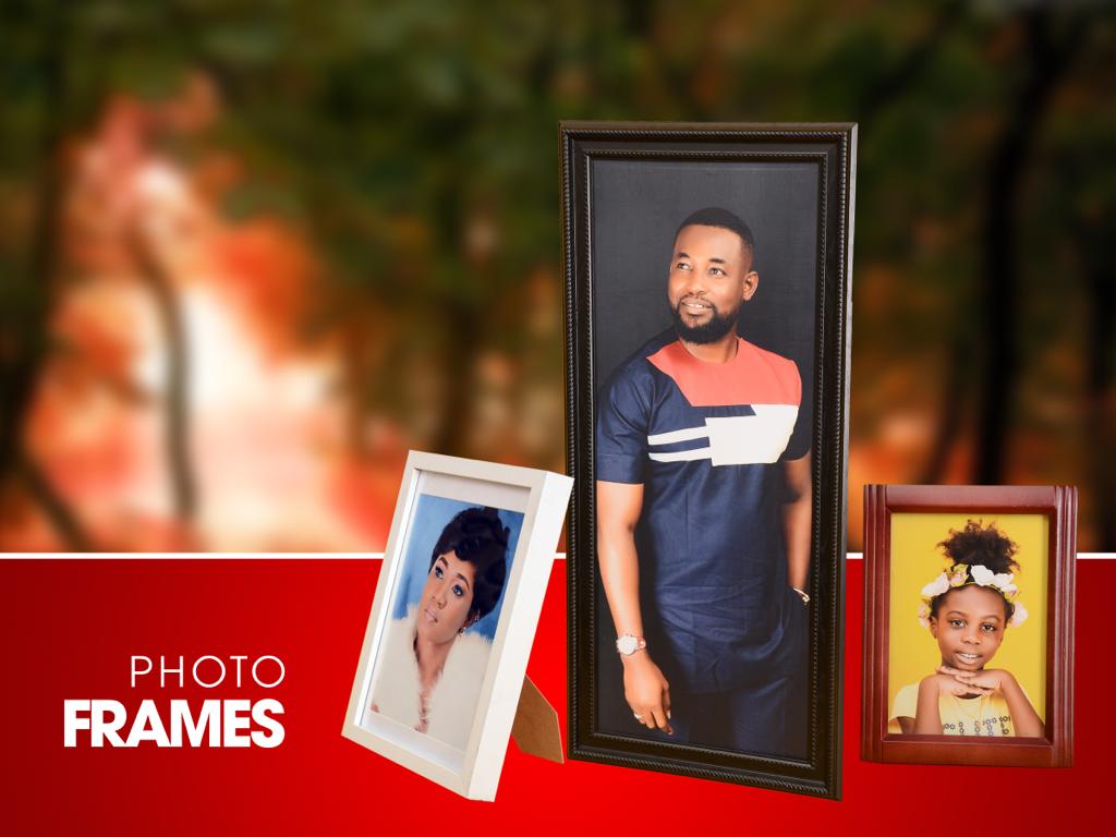 A man and a woman are standing next to each other in a photo frame.