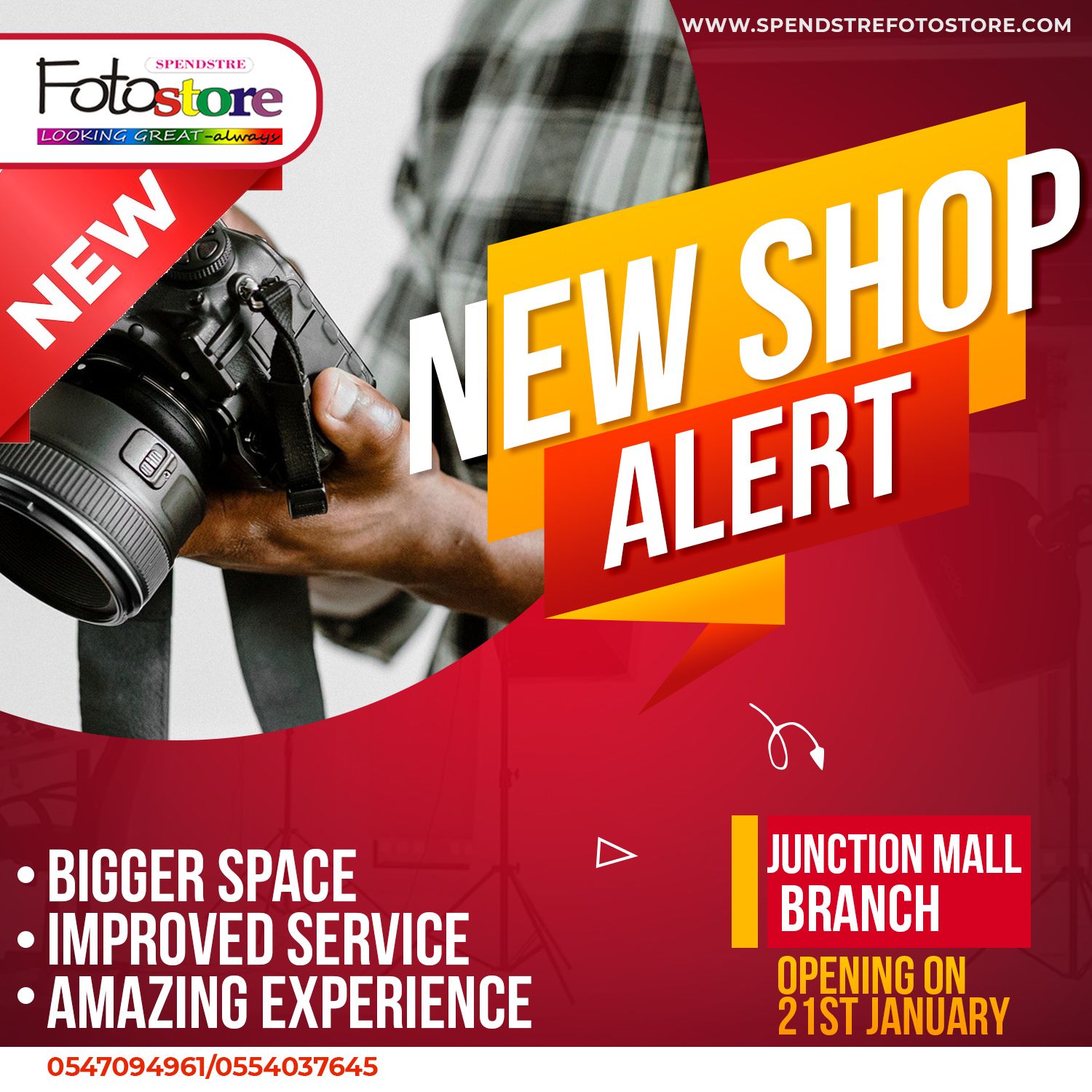 An advertisement for a new shop in junction mall