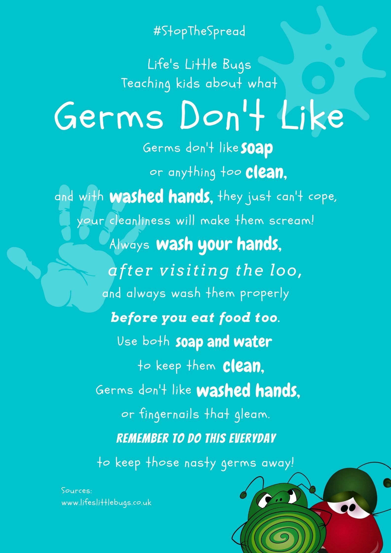 Poster to show how to keep germs away