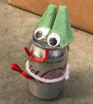 Recycled materials used to create art work for Litter Bug activity