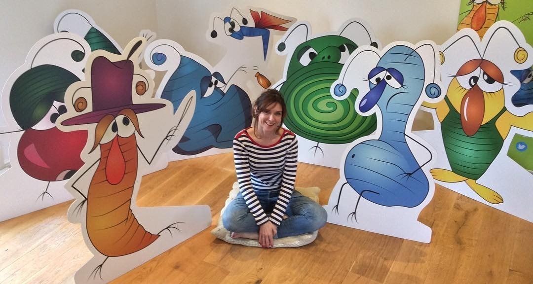Tina Stubbs with the Life's Little Bugs characters she's created