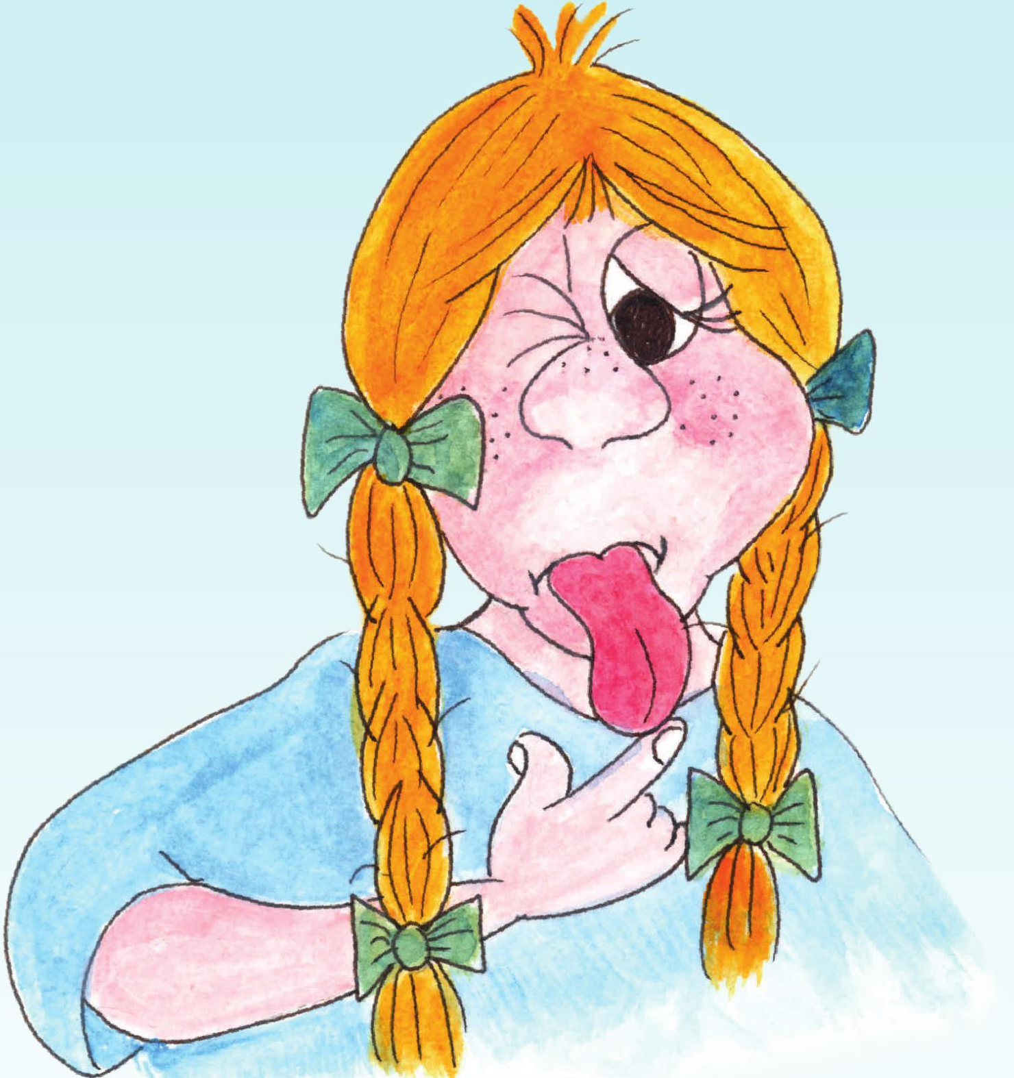 licking dirty fingers