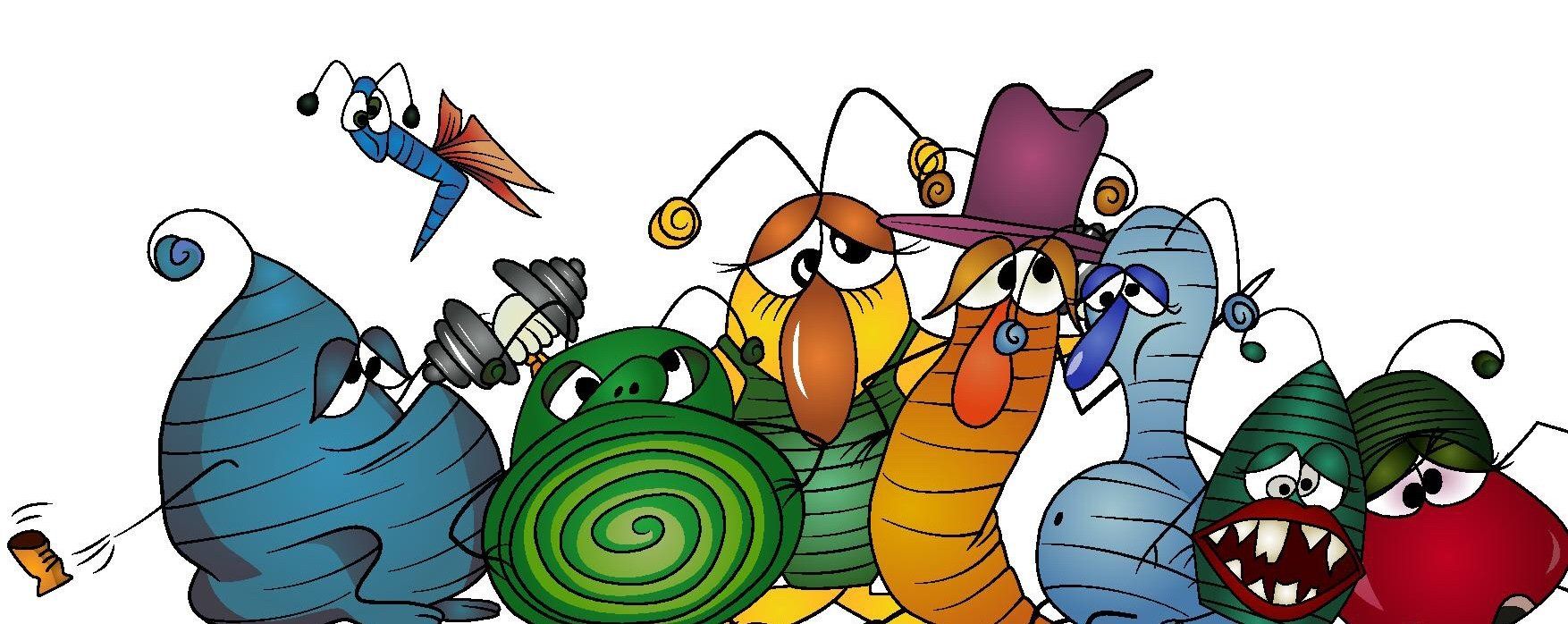 Image of seven of the Life's Little Bugs characters