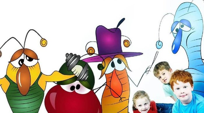 fitness bug, flu bug, doodle bug, hum bug  Life's Little Bugs characters with kids