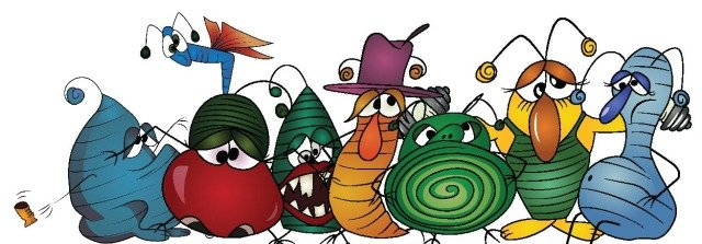 Images of Litter Bug, Flu Bug, Gum Bug, Doodle Bug, Tummy Bug, Fitness Bug, Hum Bug