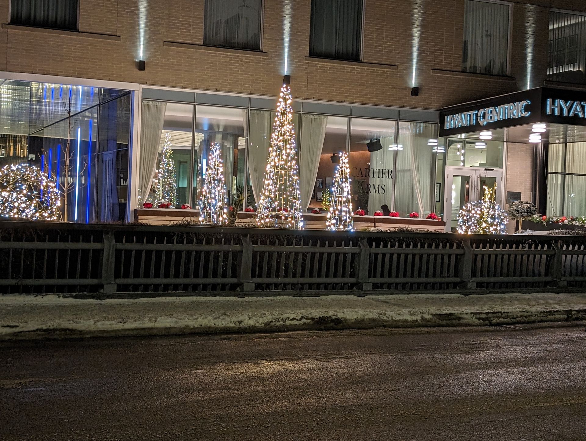 A building with a sign that says hyatt on it