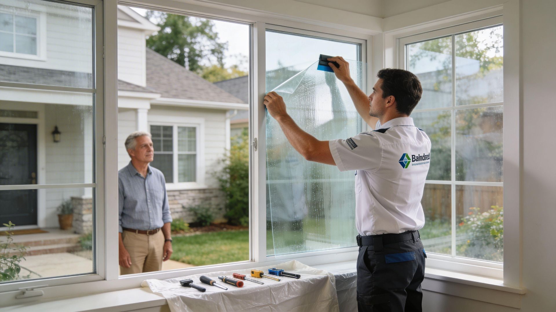 Home with solar window film