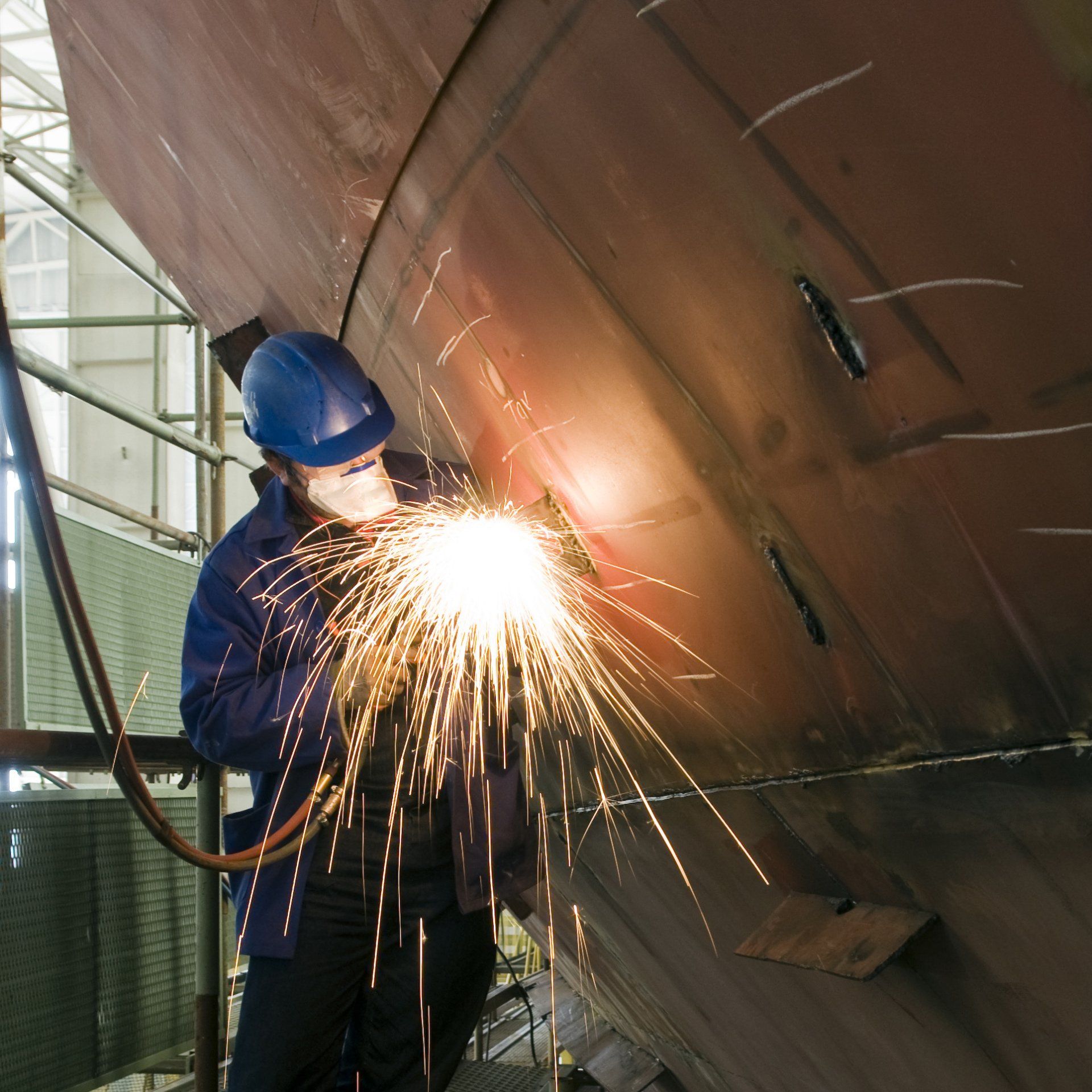 Welding Ship New Steel Plates — Newcastle, NSW — Channel Shipwright Services