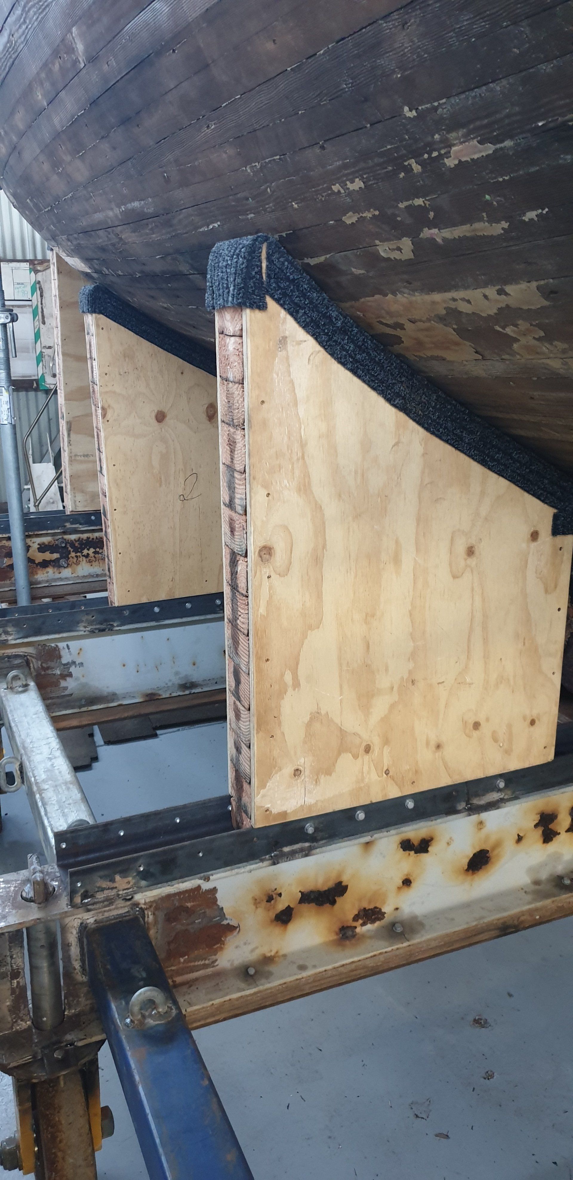 Plywoods Under the Boat — Newcastle, NSW — Channel Shipwright Services
